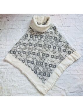 EUC Women’s OSFA Fratelli Talli Alpaca Wool Sweater Poncho Made In Italy